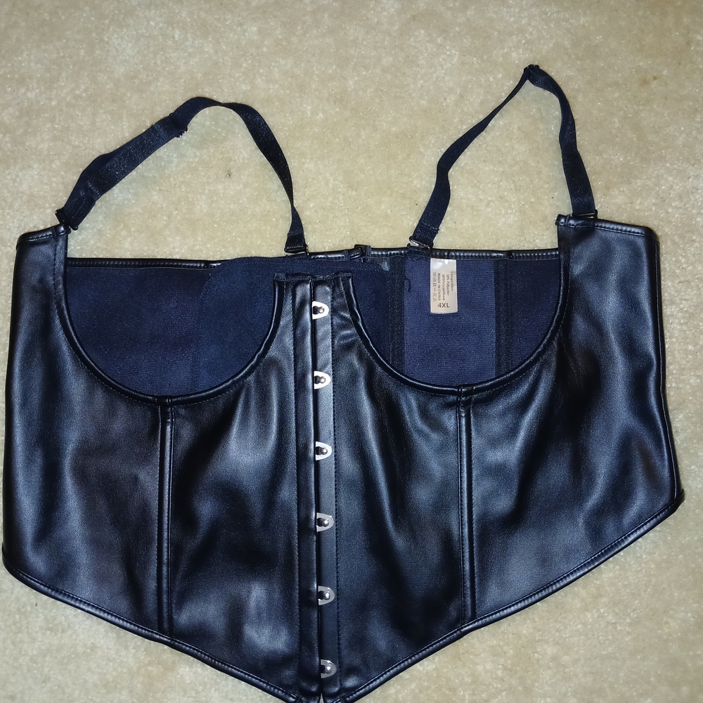 Black Leather Women's Corset